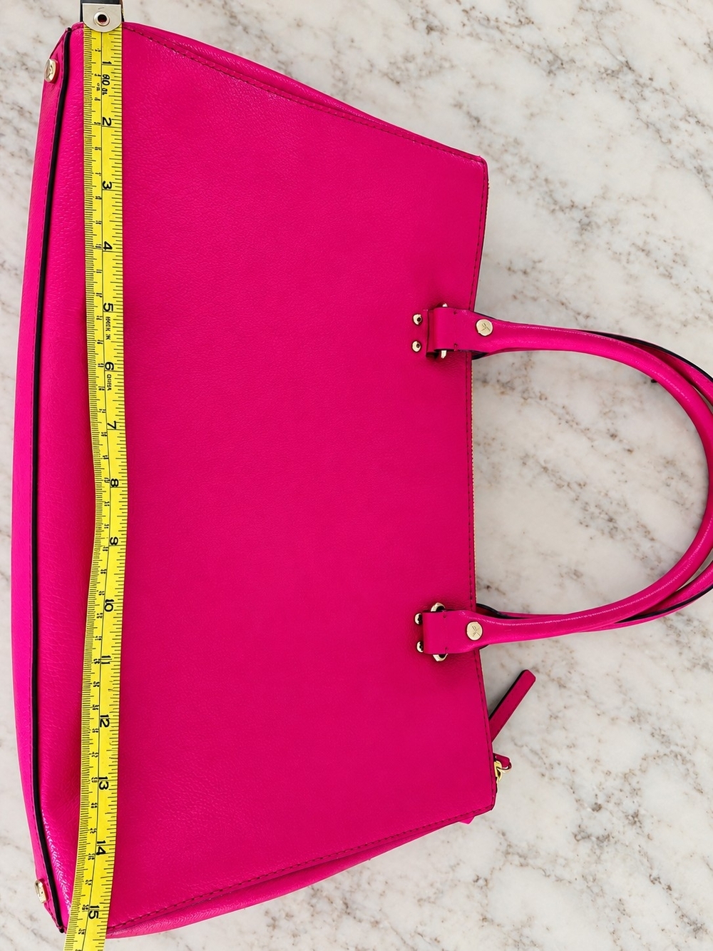 Kate Spade New York Hot Pink Leather Triple Compartment Satchel - Picture 9 of 15